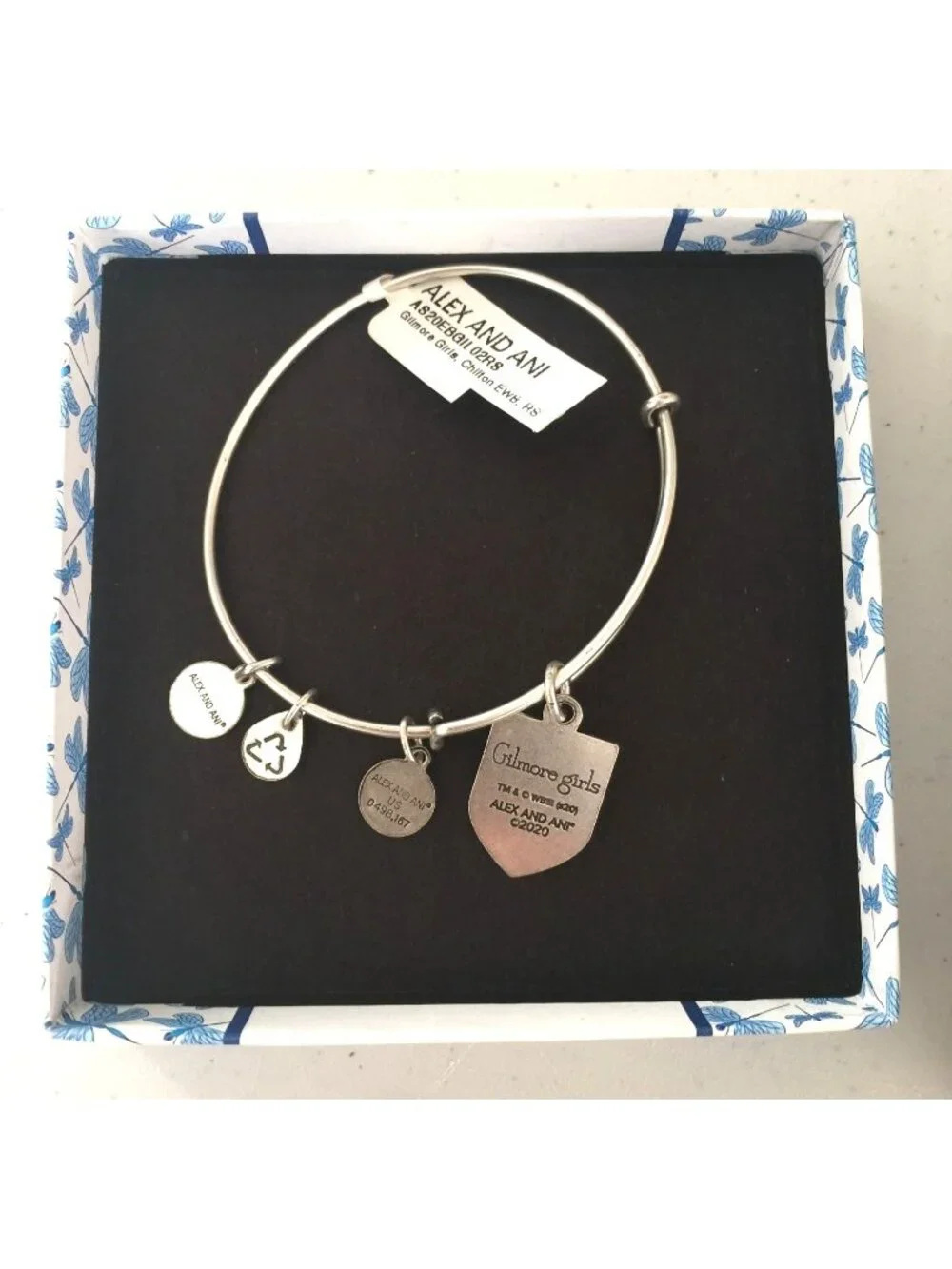 Alex & Ani X GILMORE GIRLS Chilton Silvertone Bangle Bracelet